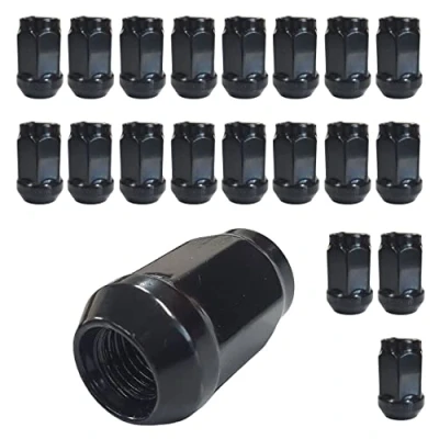 Afbeelding van 20 stuks zwarte conische wielmoeren gesloten M12 x 1,25 HEX19 compatibel met Nissan, Subaru, Suzuki, Lada