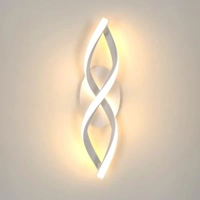 Afbeelding van Comely Led interieurstickers, 16 W, 1800 lm, moderne wandlamp, warm licht 3000 K, slaapkamer, woonkamer, gebogen trap, design, wit, 37 x 10 cm