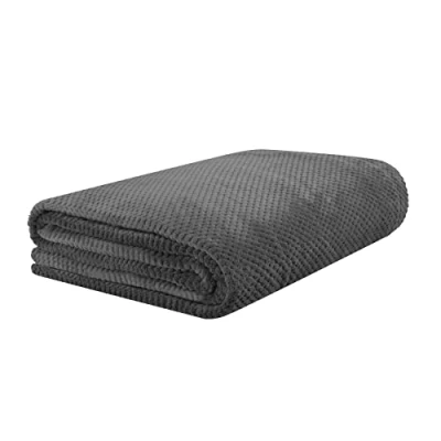 Afbeelding van HOMLA Noah Sprei 220 x 240 cm Sofa Throw Knuffeldeken Quilt Fluffy and Soft Polyester Grijs