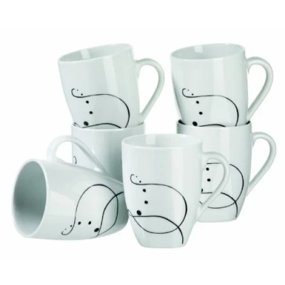 Afbeelding van Mäser, Chanson Series Set van 6 grote porseleinen koffiekopjes