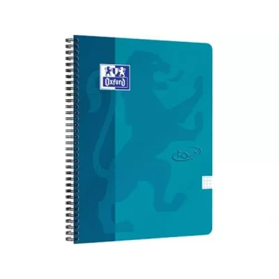 Afbeelding van Oxford School Touch Spiraalblok, Ft A4, 140 Bladzijden, Geruit 5 Mm, Blauw (aqua) Spiraalschrift