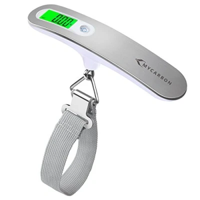 Afbeelding van MYCARBON weegschaal voor valies, elektronische, digitale bagage, 50 kg, tara functie, lcd display, weegschaal, draagbare koffers.