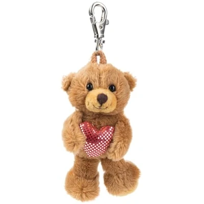 Afbeelding van Schaffer 235 pluche sleutelhanger met hart, Bruin, 8 12 cm, modern, Modern
