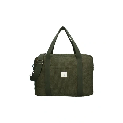 Afbeelding van Kidzroom Care Milan Thinking Little Thoughts Luiertas Army Ribstof Verschoonmatje Verstelbare schouderband Ophanglussen kinderwagen