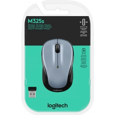 Afbeelding van Logitech Mouse M325s, Draadloos, Licht Zilver Optisch, 1000 dpi, 3 Knoppen, Retail
