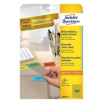 Image de Avery L6037 étiquettes 3780 unités