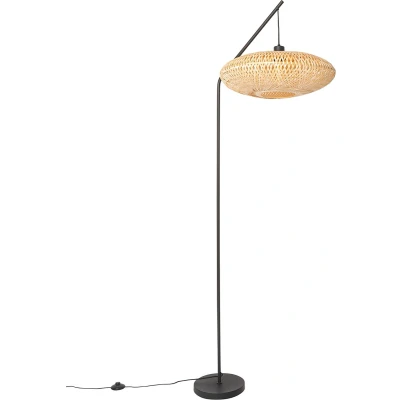Afbeelding van QAZQA Oosterse vloerlamp bamboe Ostrava
