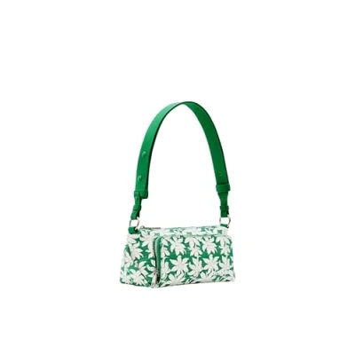 Afbeelding van Desigual S Textured Floral Schoudertas, Dames, Maat: One Size, Green