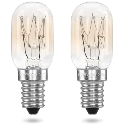 Afbeelding van Poppstar 2 stuks koelkastlampen, E14, 15 W, lamp voor koelkast, naaimachine, vriezer, van zoutkristal (2700 K warm wit, 150 lumen)