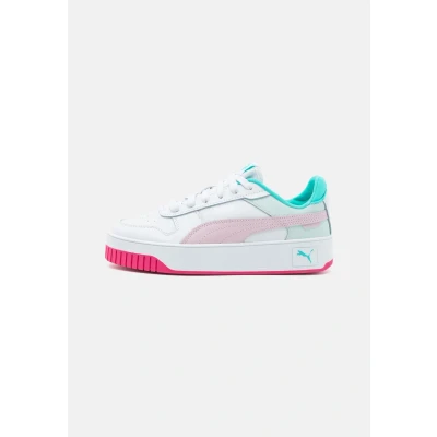 Afbeelding van Puma Carina Street JR Unisex Sneakers laag voor kinderen, Maat: 36, White/rose mauve/aquatic Leer en imitatieleer