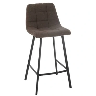 Afbeelding van J Line barstoel kent metaal/polyester bruin