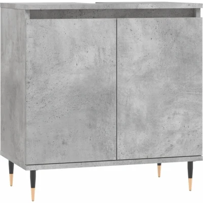 Afbeelding van Badkamerkast 58x33x60 cm bewerkt hout betongrijs