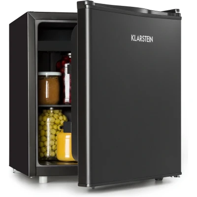 Afbeelding van Klarstein Obsidian Koelkast Energie Efficiëntieklasse E Volume: 46 Liter 7 Koelstanden Ijsblokjesvorm Vriesvak Lekbak 41 dB Zwart