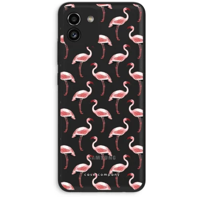 Afbeelding van Case Company® hoesje geschikt voor Samsung Galaxy A03 Flamingo Soft Cover Telefoonhoesje Bescherming aan alle Kanten en Schermrand