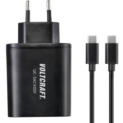 Afbeelding van VOLTCRAFT UC 3ACX001 USB oplader 38 W Thuis Uitgangsstroom (max.) 3000 mA Aantal uitgangen: 3 x USB, C bus (Power Delivery)