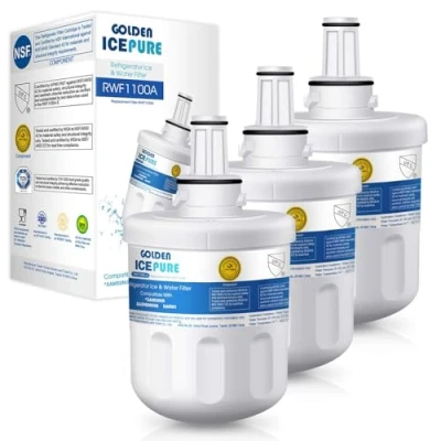 Afbeelding van 3 x vervanging voor waterfilter van de koelkast Samsung DA29 0003G, 0003B, 0003A, DA97 06317A, HAFIN1 pakket GOLDEN ICEPURE (rekening beschikbaar)