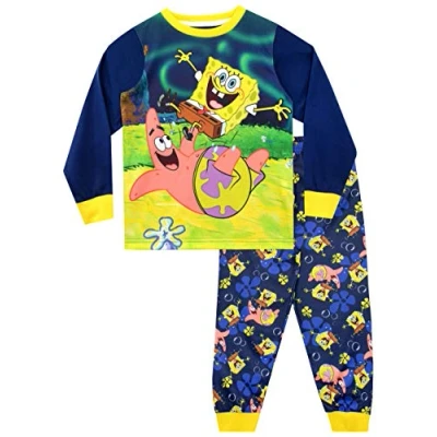 Afbeelding van SPONGEBOB SQUAREPANTS Pyjamaset voor jongens, blauw, 5 6 jaar, Blauw