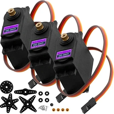 Afbeelding van AZDelivery 3 x MG996R Micro Digital Servo Motor met Metalen Versnellingsbak voor RC Robots Helikoptervliegtuigen