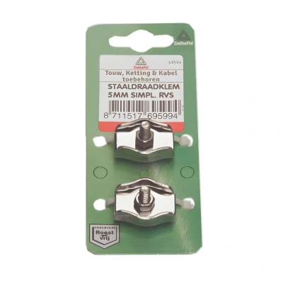 Afbeelding van Staaldraadklem simplex rvs 2mm 2st Deltafix