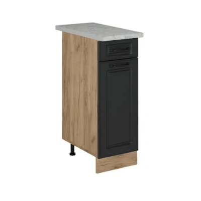 Afbeelding van Vicco Keukenonderkast R Line, Antraciet landhuis/Krachtige eik goud, 30 cm WB Marmer