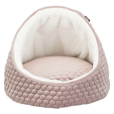 Afbeelding van Trixie Kattenmand Iglo Livia Roze / Creme 45X45X33 CM