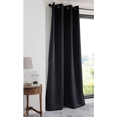 Afbeelding van Rideau verduisteringsgordijn , 135 x 180 cm. 100% polyester ringen zwart
