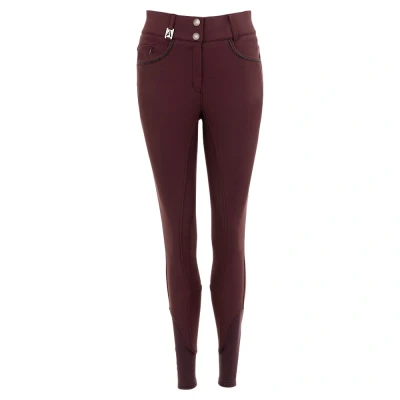 Image de ANKY Pantalon d&#039;Équitation Regally Femme Partie Siege en Silicone Prune 34