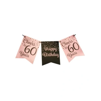 Afbeelding van Slinger Cheers to 60 years rose goud/zwart 6m
