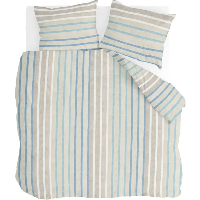 Afbeelding van Walra Natural Stripes Dekbedovertrek 200x220 Zand Gestreept