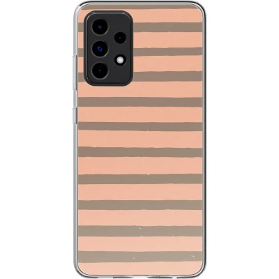 Afbeelding van imoshion hoesje Geschikt voor Samsung Galaxy A52 (5G) / A52s (4G) Siliconen Design Meerkleurig Striped peach reverse