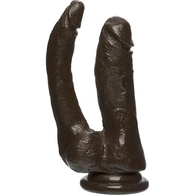 Afbeelding van Doc Johnson Double Dippin&#039; D Dubbele Realistische FIRMSKYN Dildo chocolate
