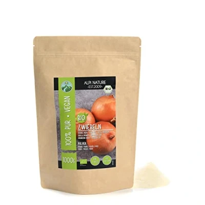 Image de Alpi Nature Oignon en Poudre BIO 1kg, Oignons Déshydratés Moulus, d&#039;Oignon pour la Cuisine