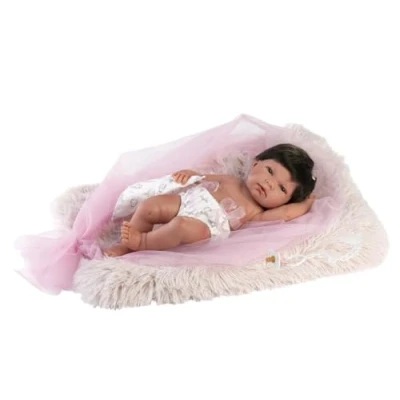 Afbeelding van Llorens Pop Nica Met Kussen Roze 40cm