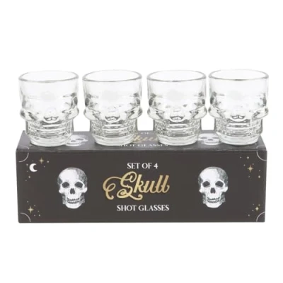 Afbeelding van Something Different Wholesale Set van 4 schedel shotglazen Til een glas tot het buitengewone