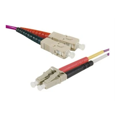 Image de exertis Connect Cordon de raccordement SC/UPC multimode (M) pour LC/UPC 3 m 2 mm fibre optique duplex 50 / 125 microns OM4 sans halogène erika