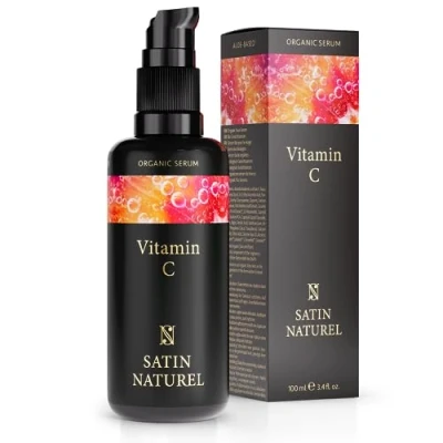 Afbeelding van Biologisch vitamine C serum, 100 ml, anti bruine vlekken voor een hydraterende en uniforme huid, C, serum het gezicht, antioxidant met hyaluronzuur, gezichtsverzorging door natuurlijk