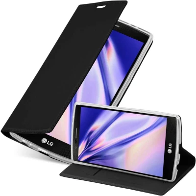 Afbeelding van Cadorabo Hoesje geschikt voor LG G4 / PLUS in CLASSY ZWART Beschermhoes met magnetische sluiting, standfunctie en kaartvakje Book Case Cover Etui