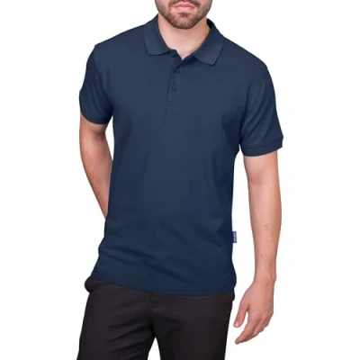 Afbeelding van Men&#039;s Heavy Polo met korte mouwen Navy 4XL