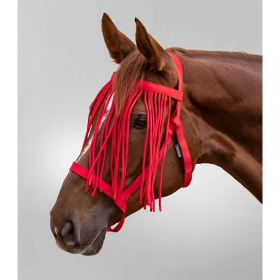 Afbeelding van Waldhausen Grazende halster met vliegende franjes, rood, VB
