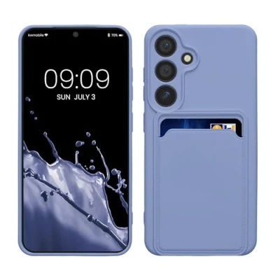 Afbeelding van kwmobile telefoonhoesje geschikt voor Samsung Galaxy S24 Hoesje met pasjeshouder TPU case in lavendel