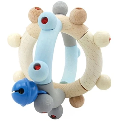 Afbeelding van Hess Rammelaar bol (naturel/blauw).