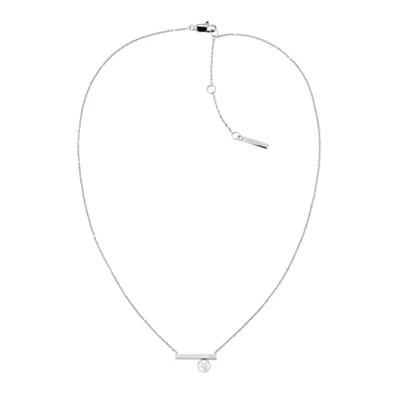 Afbeelding van Calvin Klein Dameshalsketting Minimalist Pearl 35000175, Eén maat, Roestvrij staal, Geen edelsteen, taille unique, steen