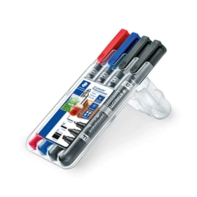 Afbeelding van STAEDTLER Lumocolor permanent duo (F/M) Box 4 st mix
