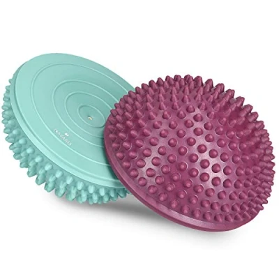 Afbeelding van Navaris 2x balansegel voor evenwichtstraining Evenwichtsegels Balanstrainers Set van 2 stuks Diameter 16 cm Verschillende kleuren