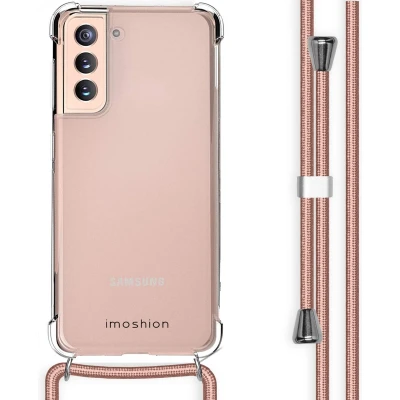 Afbeelding van iMoshion Hoesje Geschikt voor Samsung Galaxy S21 met koord Backcover Transparant