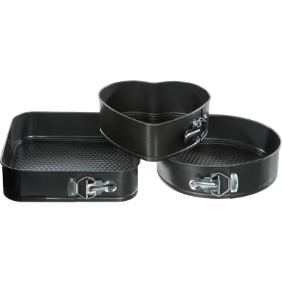 Afbeelding van Atmosphera bakvorm springvorm set van 3 Hart 22x20CM Rond 24CM Vierkant 26X26CM Taartvorm Bak