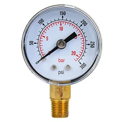 Afbeelding van Mechanische manometer, 1/8 inch BSPT manometer voor lucht olie en water (0 300 psi, 0 20 bar)