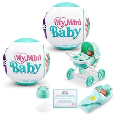 Afbeelding van 5 SURPRISE My Mini Baby Mystery Capsule om te verzamelen, speelgoed voor meisjes, realistische miniatuur, speelset en accessoires (2 capsules)
