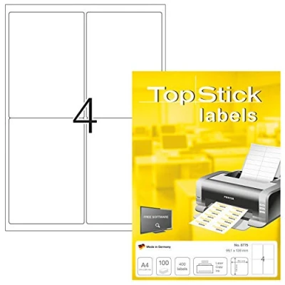 Image de TOP STICK Etiquette universelle, 99,1 x 139 mm, blanc