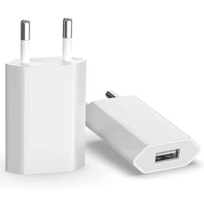 Afbeelding van (2 stuks) USB snellader, universele stekkeradapter (5 W, 5 V, 1 A), geschikt voor reizen, compatibel met iPhone Apple Samsung Galaxy Pixel Nexus Huawei Xiaomi HTC Sony LG wit